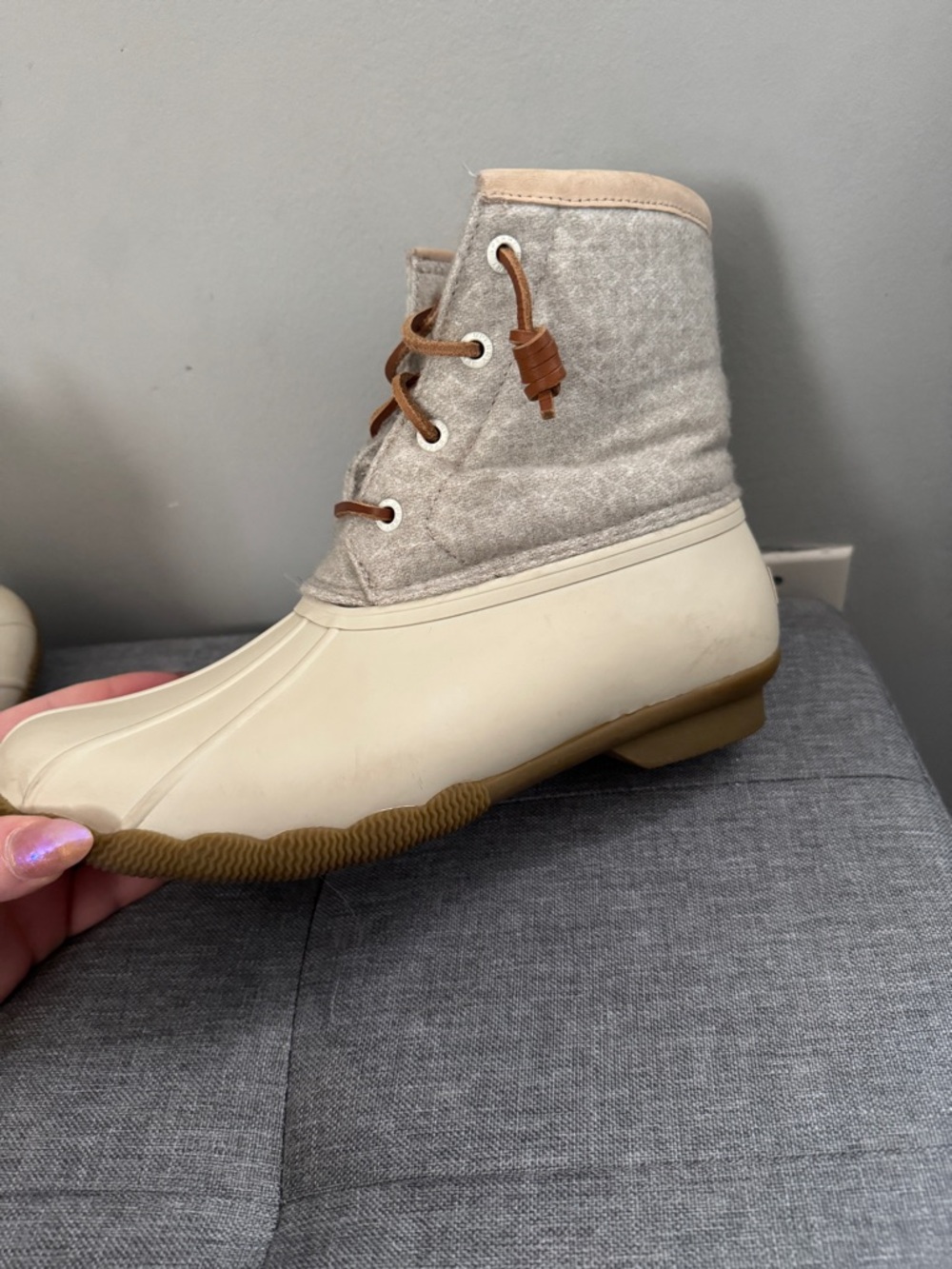 Sperry Cream and Tan Waterproof Duck Boots - Picture 13 of 13